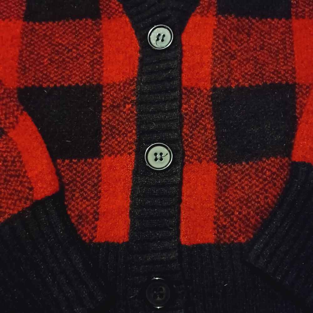 NWOT Ladies Size M It’s Our Time Red Plaid Open Front Cardigan - Picture 2 of 4